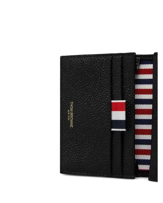 Thom Browne Black Pebble-Grain Hector Double Card Holder
