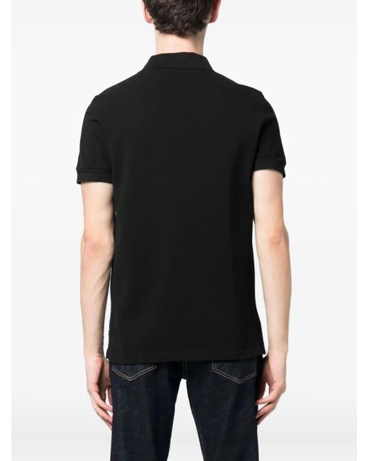 Tom Ford Black Two-Button Ribbed Polo Shirt for men