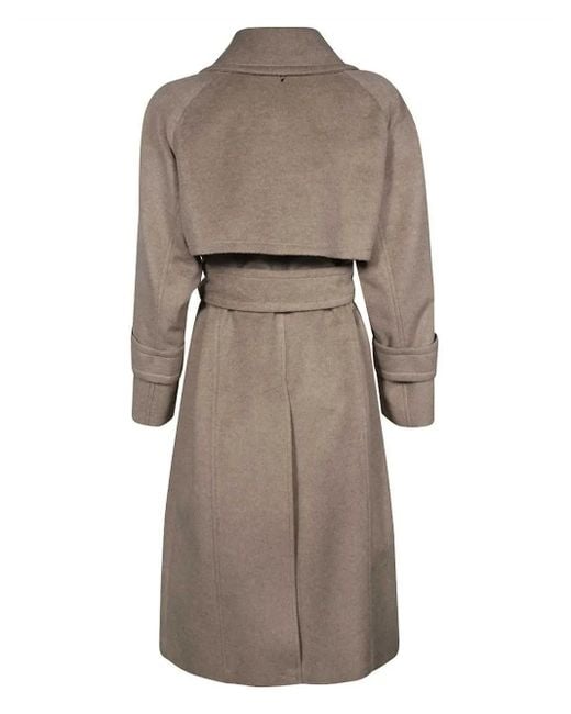Dondup Gray Double-Breasted Coat