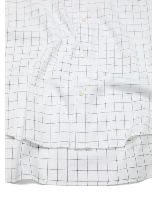 Acne White Check Button-Up Shirt for men