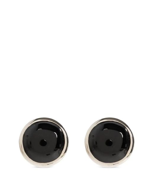 Marni Black Polished-Finish Stud Earrings