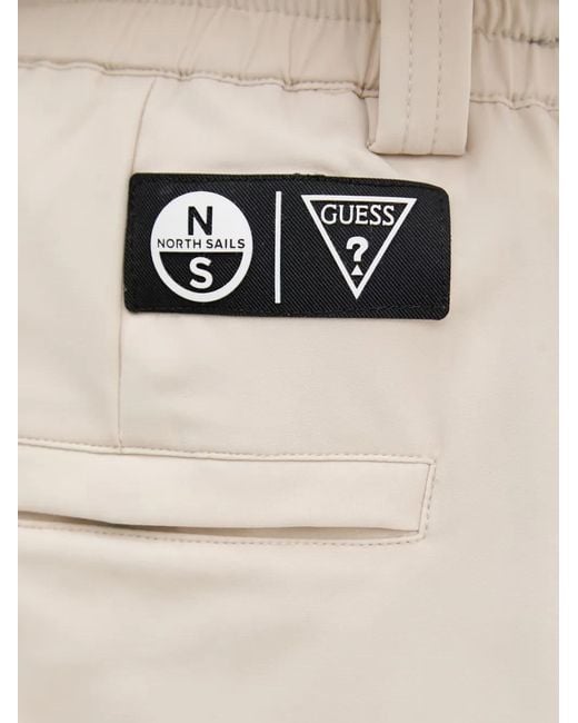 Guess Natural Logo-Patch Drawstring Shorts for men