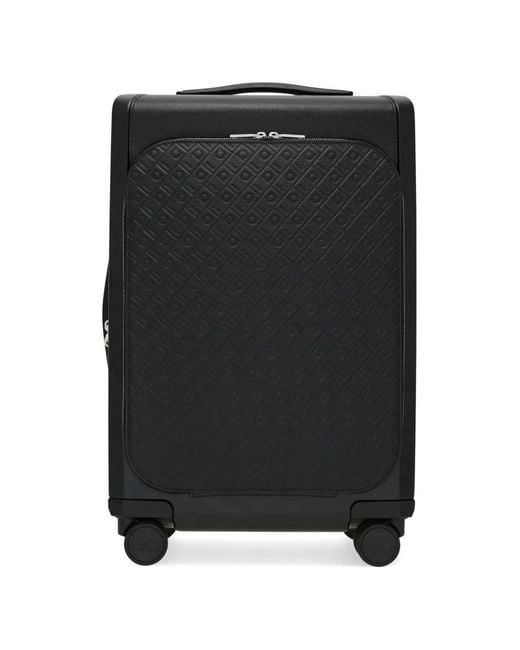 Ferragamo Black Embossed Monogram Hand Luggage for men
