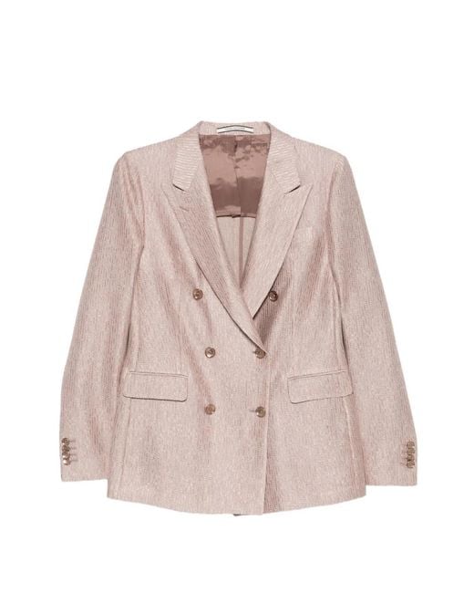 Tagliatore Pink Double-Breasted Blazer