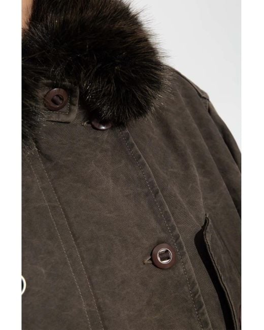 KENZO Gray Faux Fur Jacket