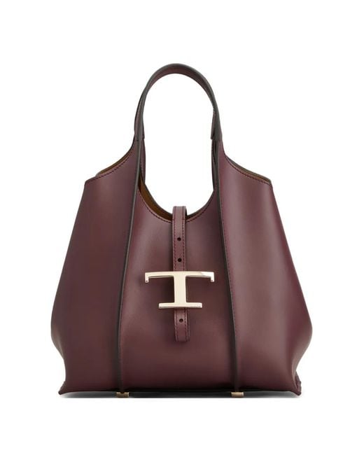 Tod's Purple Medium T Timeless Tote Bag