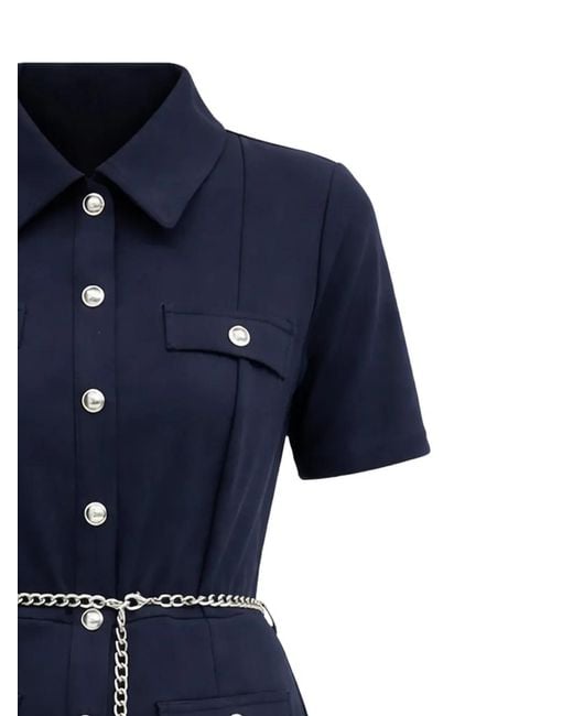 MICHAEL Michael Kors Chain-Belt Shirt Dress in Blue | Lyst MICHAEL Michael Kors Chain-Belt Shirt Dress in Blue | Lyst
