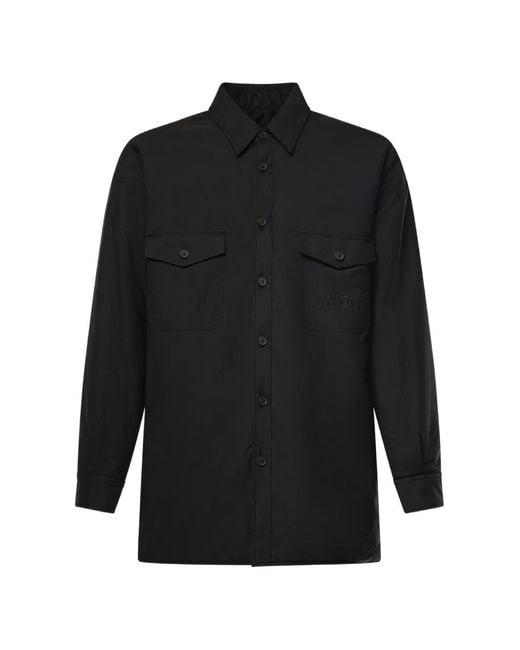 MM6 by Maison Margiela Black Chemise À Poches Poitrine Et Logo Brodé for men
