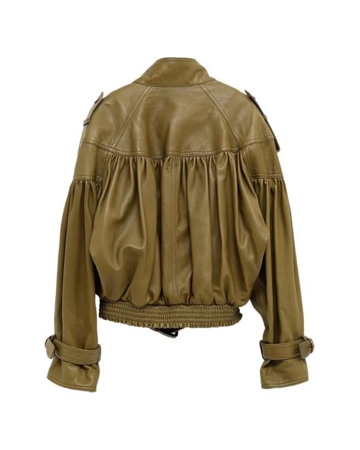 Chloé Green Belted Gathered Jacket