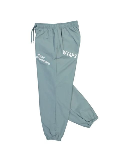 (w)taps Blue Spst2001 Logo-Print Track Pants for men