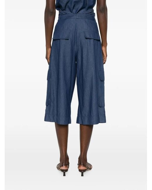 MOUTAKI Blue Cargo-Pockets Short