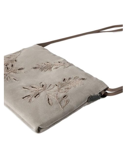 Brunello Cucinelli Gray Pouch Bag