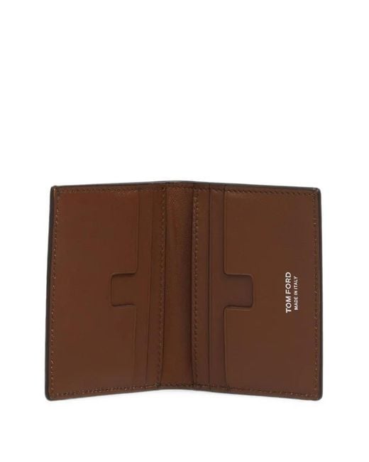 Tom Ford Brown Lizard-Effect Card Holder for men