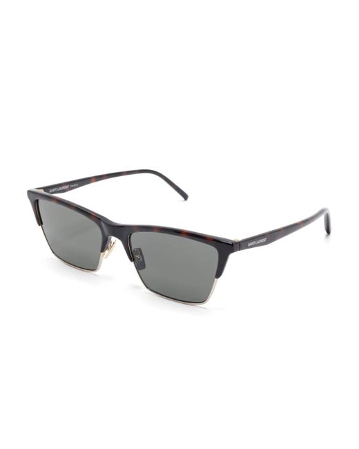 Saint Laurent Gray Square-Frame Sunglasses