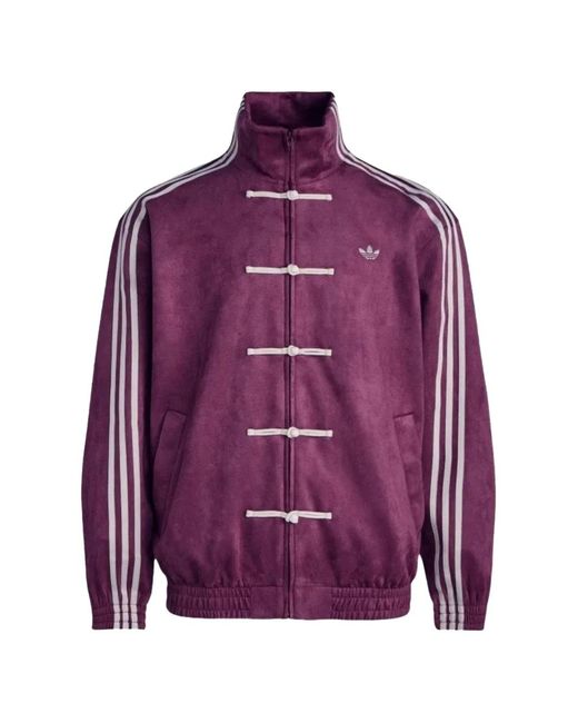 Adidas Purple Chinese Frog-Fastening Track Jacket for men