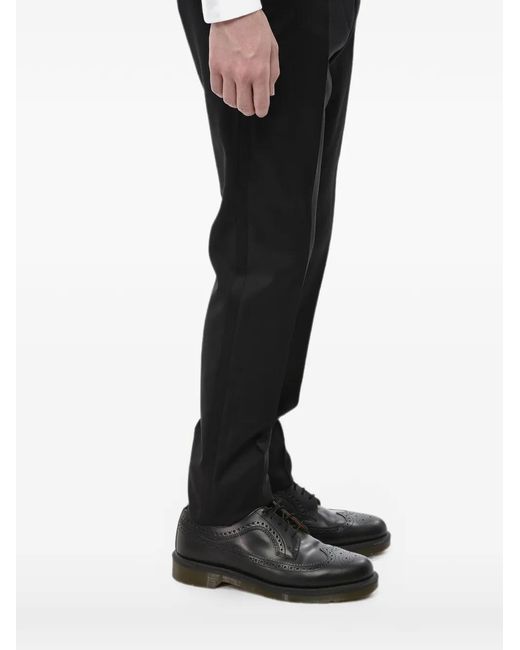 Corneliani Black Academy Pressed-Crease Wool Tailored Trousers for men