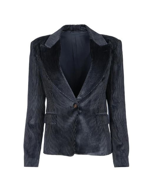 Brunello Cucinelli Blue Textured Blazer