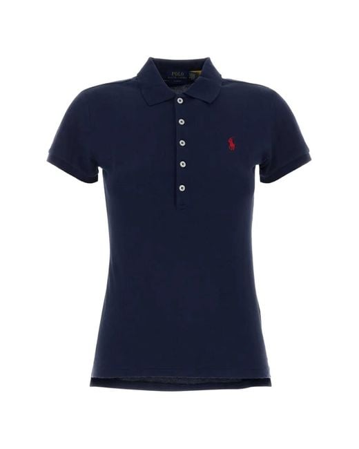 Polo Ralph Lauren Blue T-Shirts And Polos Cotton Elastane