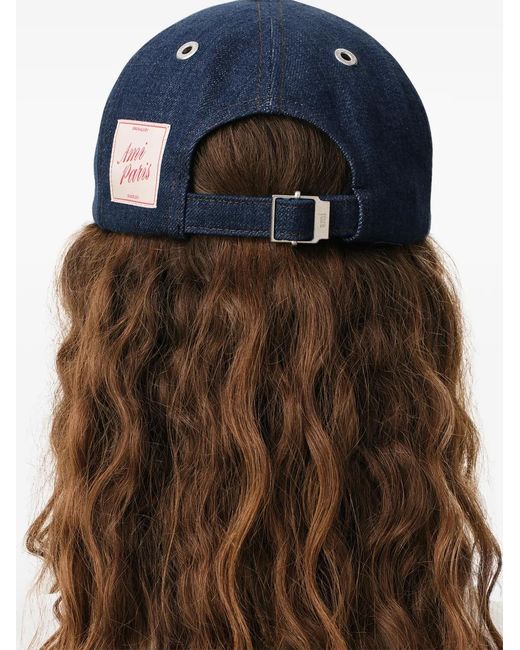 AMI Blue Denim Side-Patch Cap