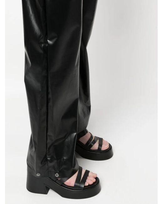 Kassl Black High-Shine Straight-Leg Trousers