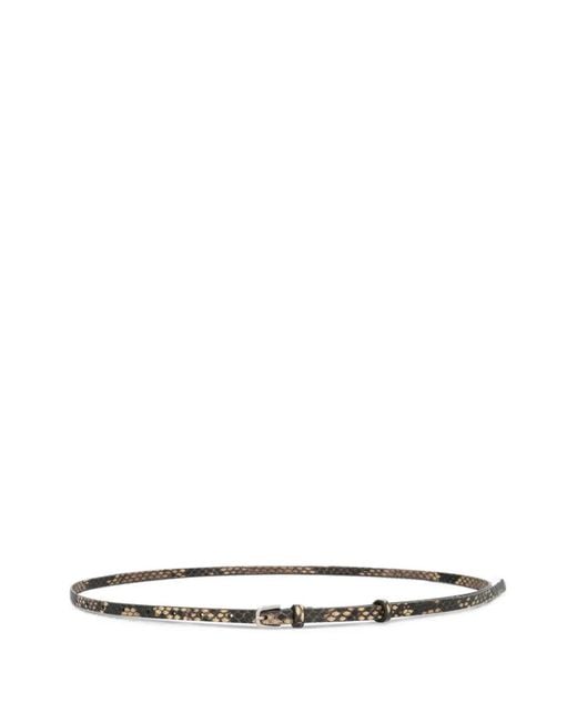 Dries Van Noten White Printed Leather Belt for men