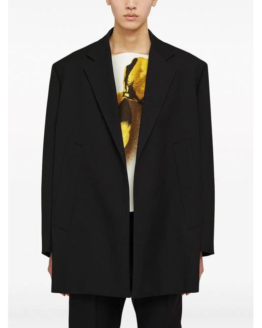 Jil Sander Black Open-Front Wool Blazer for men