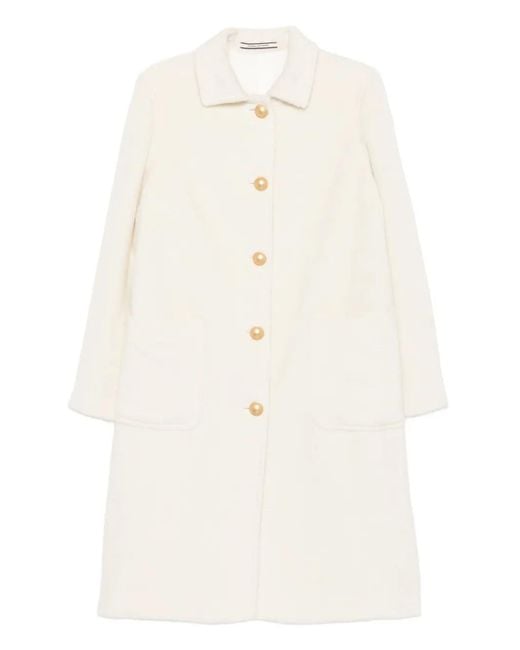 Tagliatore White Buttoned Coat