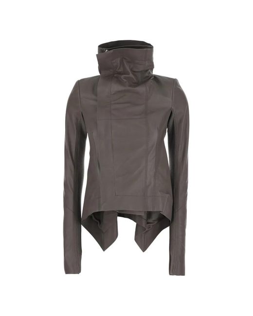 Rick Owens Gray Naska Funnel-Neck Jacket
