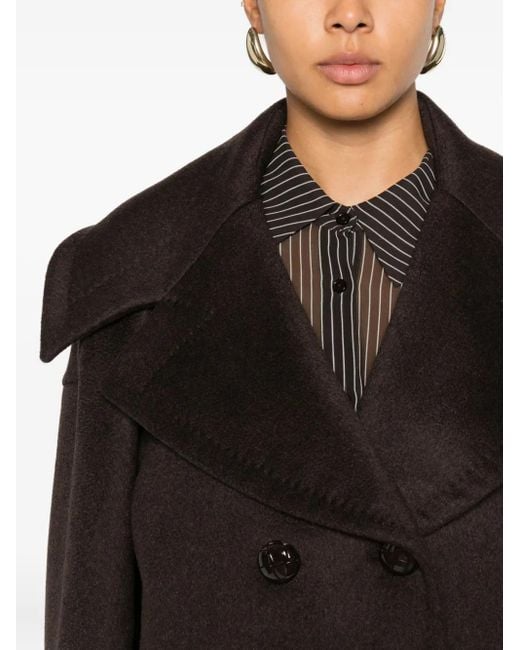 Max Mara Brown Double-Breasted Cashmere Coat