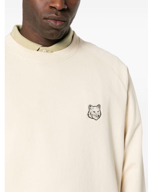 Maison Kitsuné Fox Head Sweatshirt in Natural für Herren