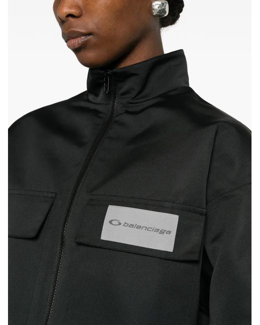 Balenciaga Black Zip-Up Cropped Jacket