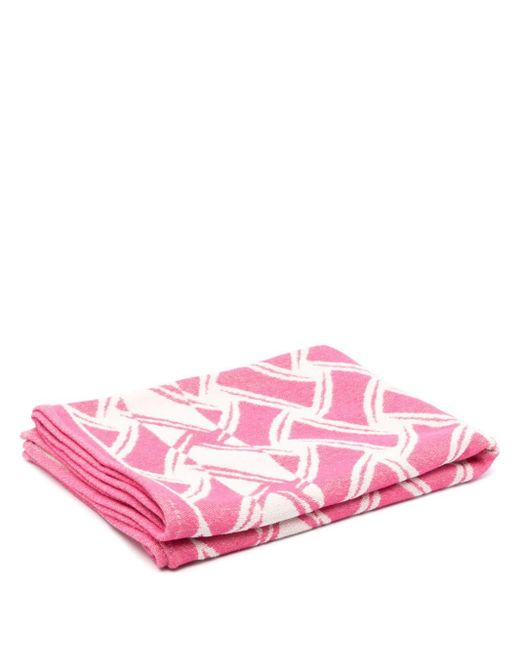 Drumohr Pink Patterned-jacquard Cotton Beach Towel