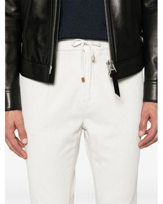 Cruna White Mitte Trousers for men