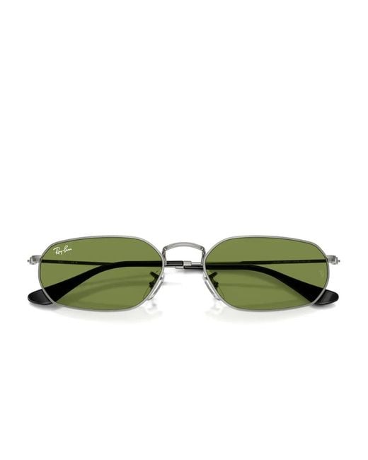Ray-Ban Green Geometric-Frame Sunglasses