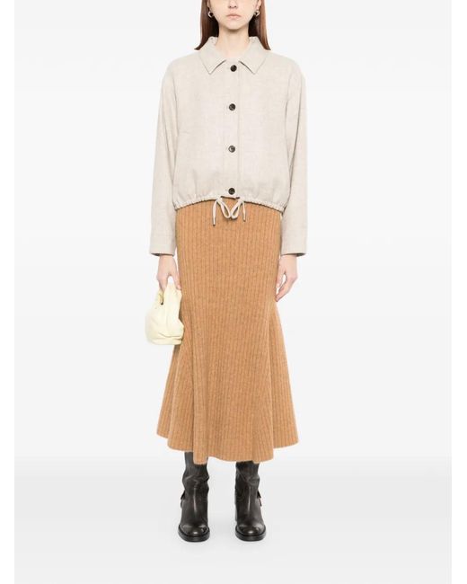 N.Peal Cashmere Natural Button Drawstring Jacket