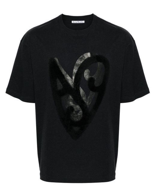 T-shirt con stampa di Acne in Black