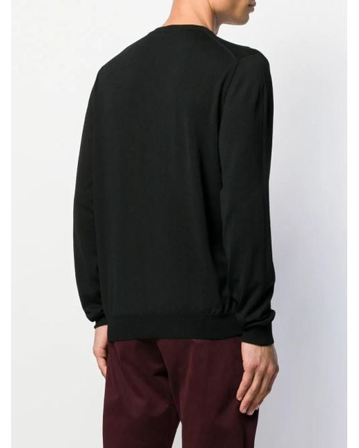 Zanone Black Crew-Neck Knit Sweater for men