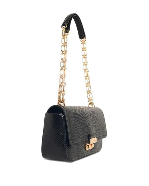 MICHAEL Michael Kors Black Snake-Print Chain Shoulder Bag