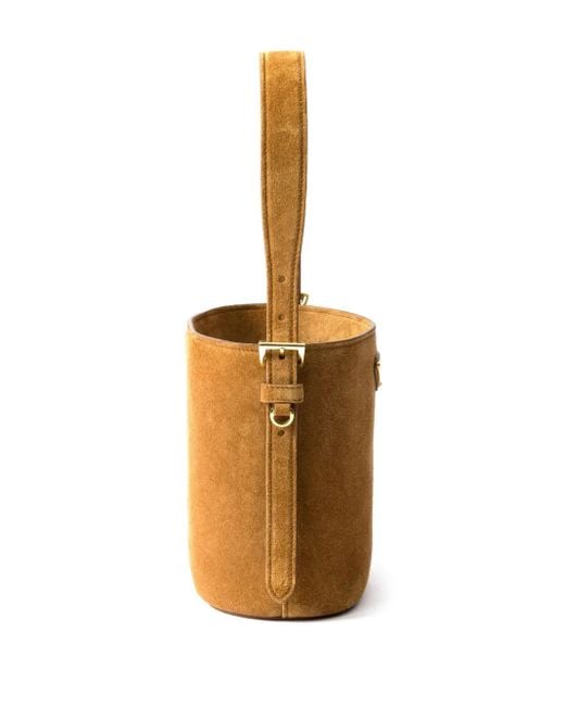 Mini Sac Seau En Daim Prada en coloris Brown