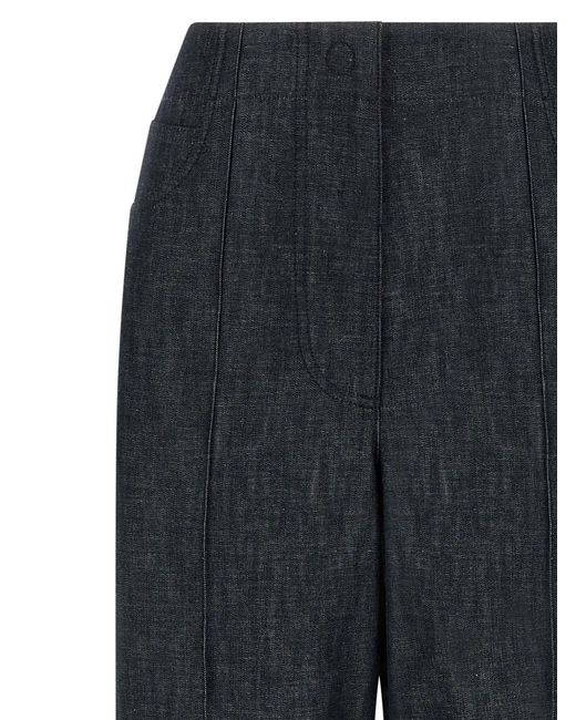 Fendi Blue Clear Front Zip Jeans