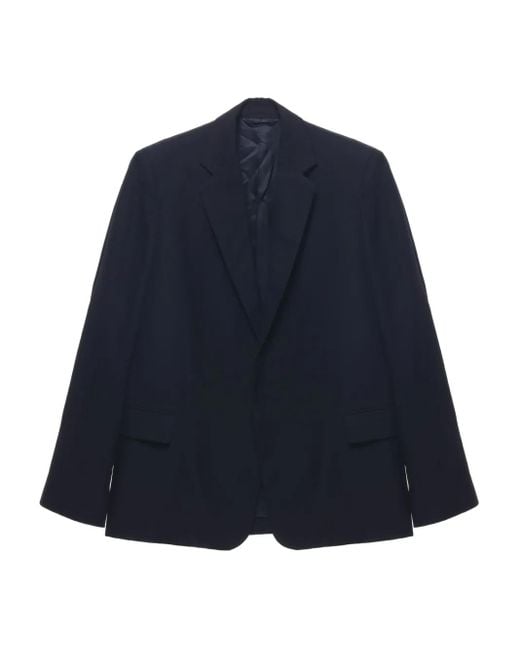 Carven Blue Double-Breasted Wool Jacket