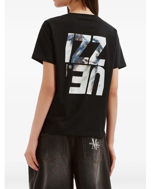 Izzue Black Graphic-Print T-Shirt
