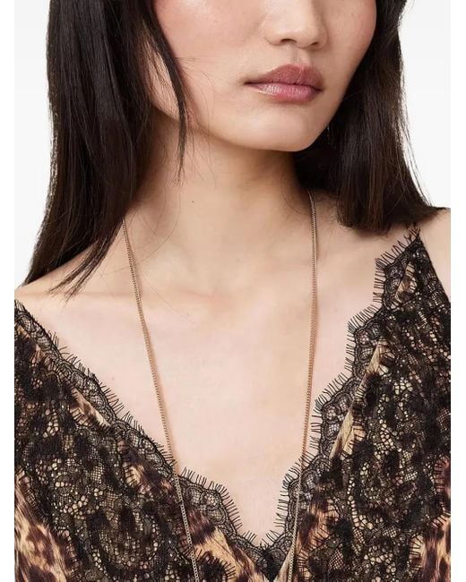 AllSaints Brown Melia Leopard-Print Maxi Dress