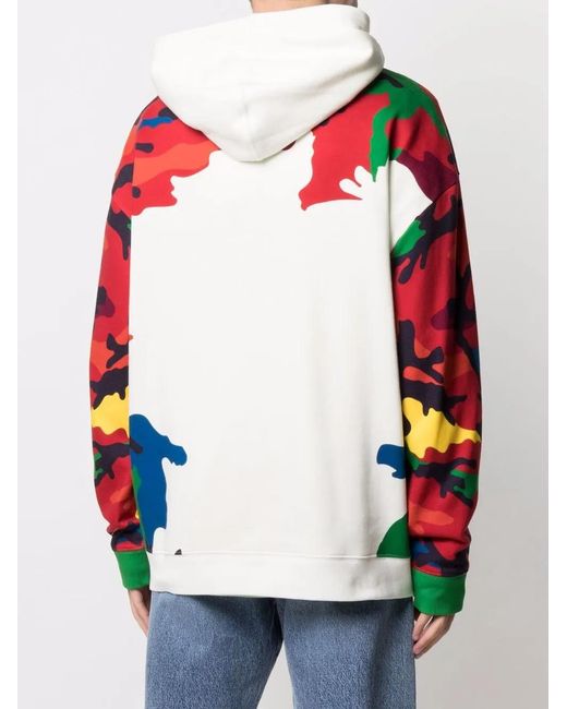 Valentino Garavani Multicolor Hoodie Camou7 Camouflage Print for men