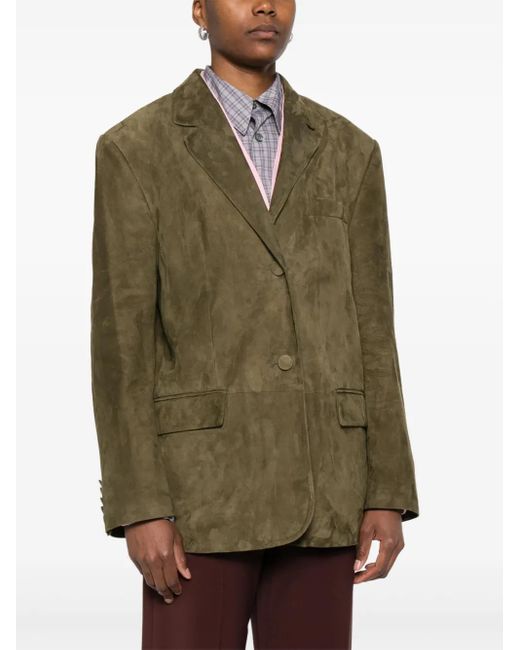 Marni Green Single-Breasted Blazer