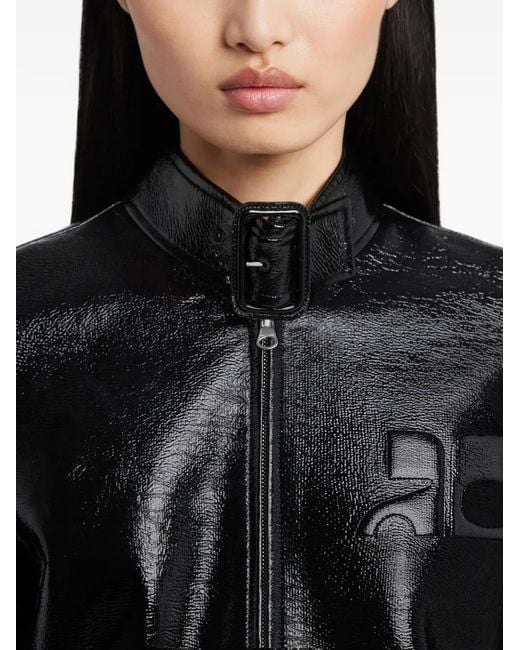 Courreges Black City Jacket With Embossed Logo