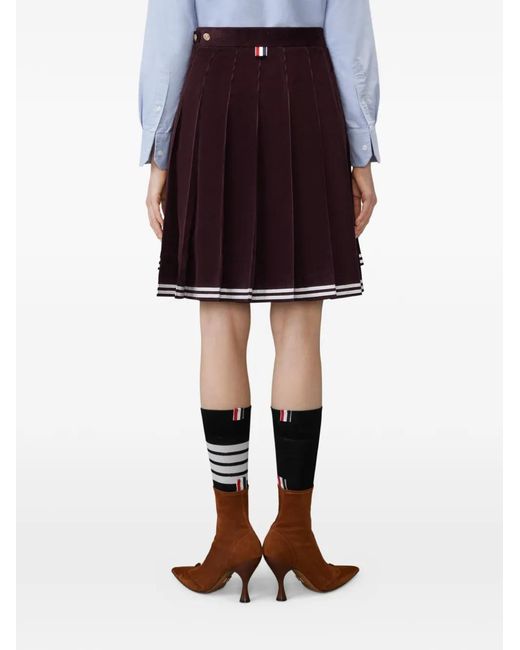 Thom Browne Purple Pleated Mini Skirt