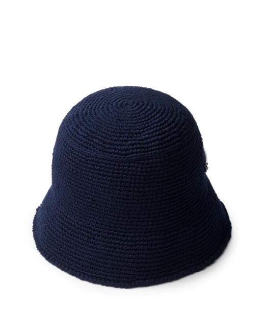 Prada Blue Crochet Bucket Hat for men
