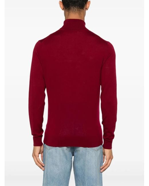 Fursac Red Roll-Neck Wool Sweater for men