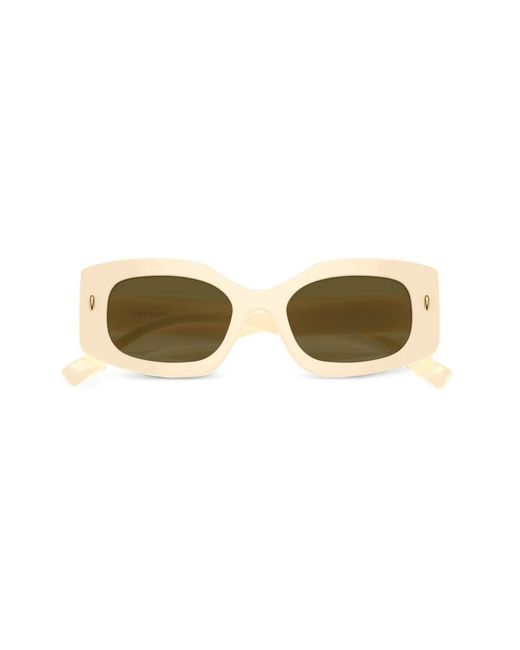 Tory Burch Natural Miller Rectangle-Frame Sunglasses